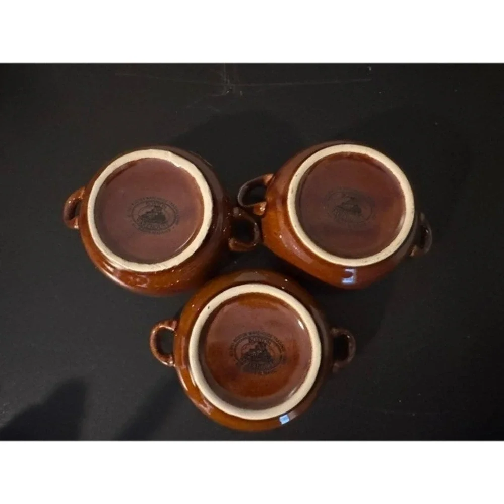 Boston Warehouse Crock Brown Glaze Vintage 1993. Excellent Condition. Set Of 3.